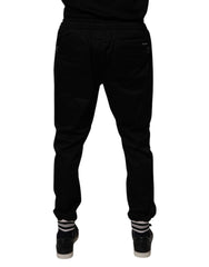 Dolce & Gabbana Black Cotton Stretch Jogger Sweatpants Pants