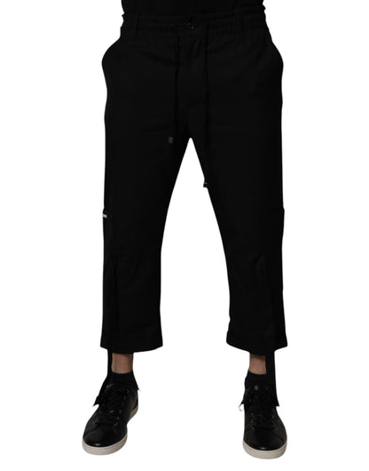 Dolce &amp; Gabbana Svarta Polyester Herrbyxor