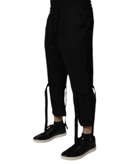 Dolce & Gabbana Black Polyester Men Cropped Pants