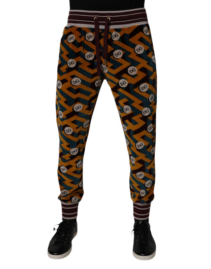 Dolce &amp; Gabbana Flerfärgade Logotypmonogram Jogger Träningsbyxor