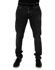 Dolce & Gabbana Black Cotton Stretch Men Skinny Denim Jeans