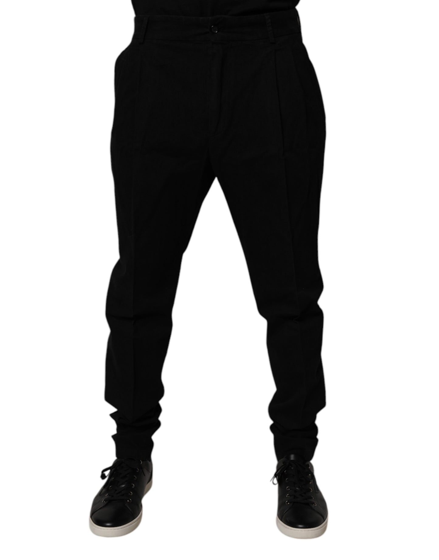 Dolce &amp; Gabbana svarta bomullsstretchiga skinnybyxor