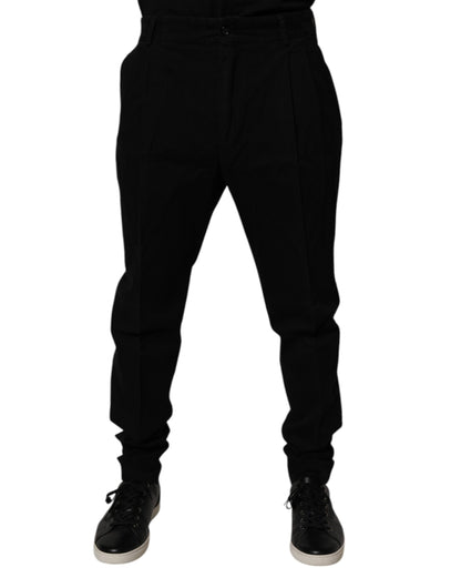 Dolce &amp; Gabbana svarta bomullsstretchiga skinnybyxor