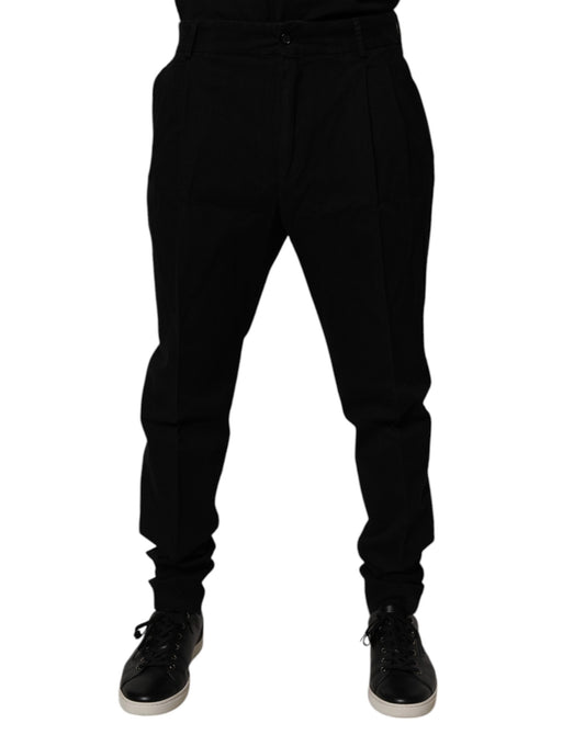 Dolce &amp; Gabbana svarta bomullsstretchiga skinnybyxor