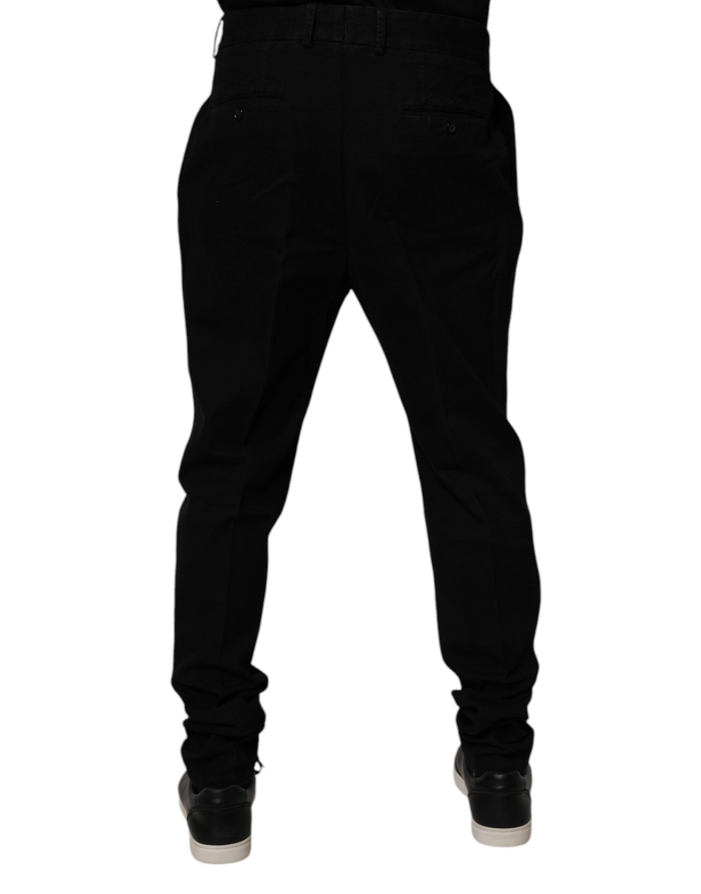 Dolce &amp; Gabbana svarta bomullsstretchiga skinnybyxor