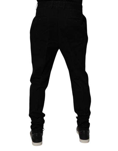 Dolce &amp; Gabbana svarta bomullsstretchiga skinnybyxor