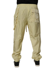 Dolce & Gabbana Yellow Nylon Cargo Chain Men Jogger Pants