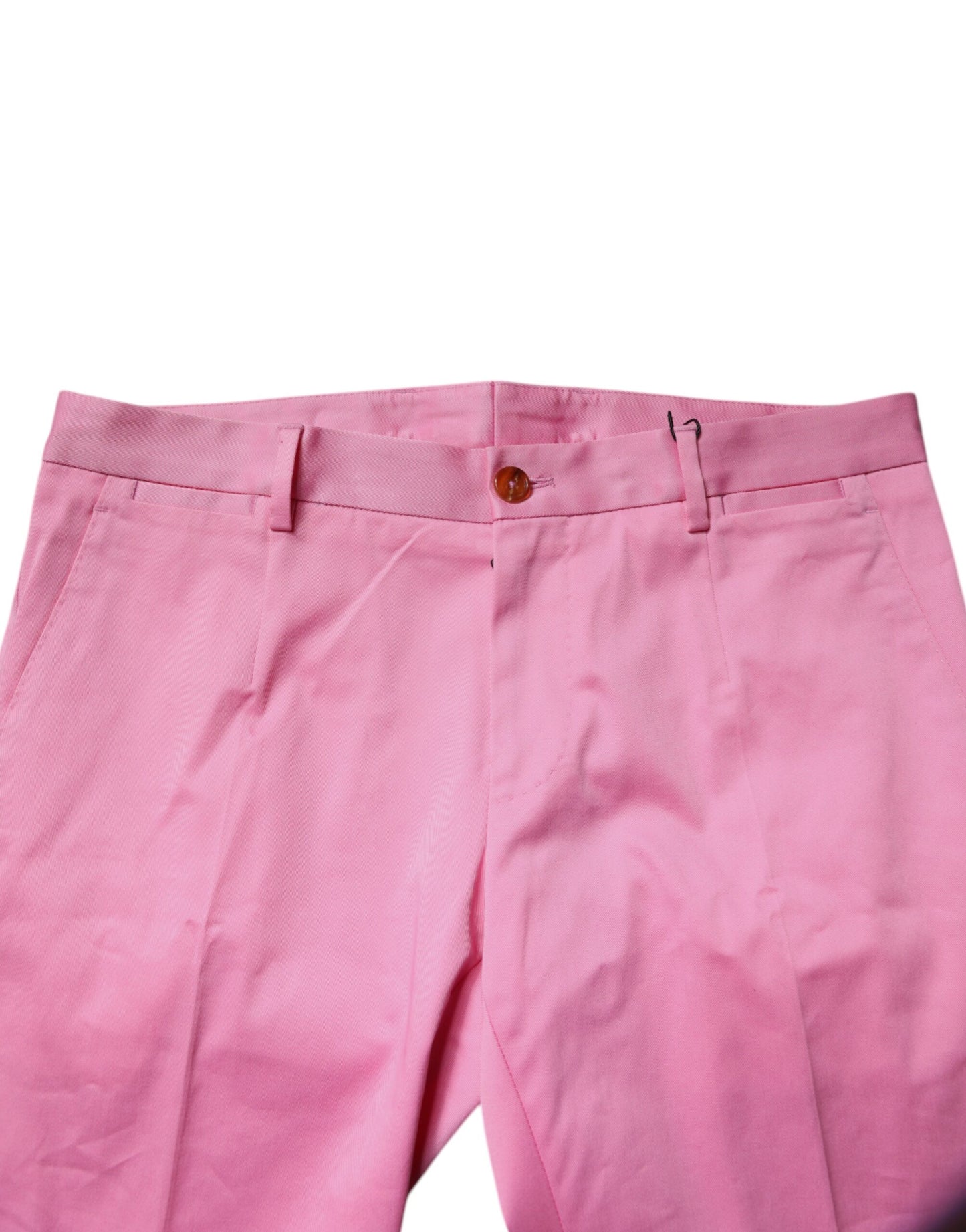 Dolce &amp; Gabbana Rosa Bomull Slim Fit Herrklänningar Formella Byxor
