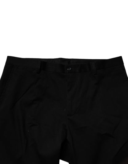 Dolce &amp; Gabbana Svarta Bomull Herr Skinny Dress Formella Byxor