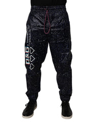 Dolce & Gabbana Dark Blue DG Game Print Cotton Jogger Pants
