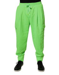 Dolce & Gabbana Neon Green Cargo Jogger Men Sweatpants Pants