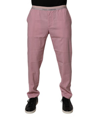 Dolce & Gabbana Pink Cotton Stretch Chino Pants