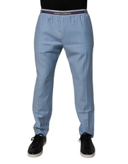 Dolce & Gabbana Blue Cotton Stretch Chino Pants