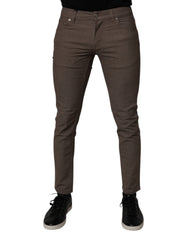 Dolce & Gabbana Brown Cotton Stretch Chino Pants