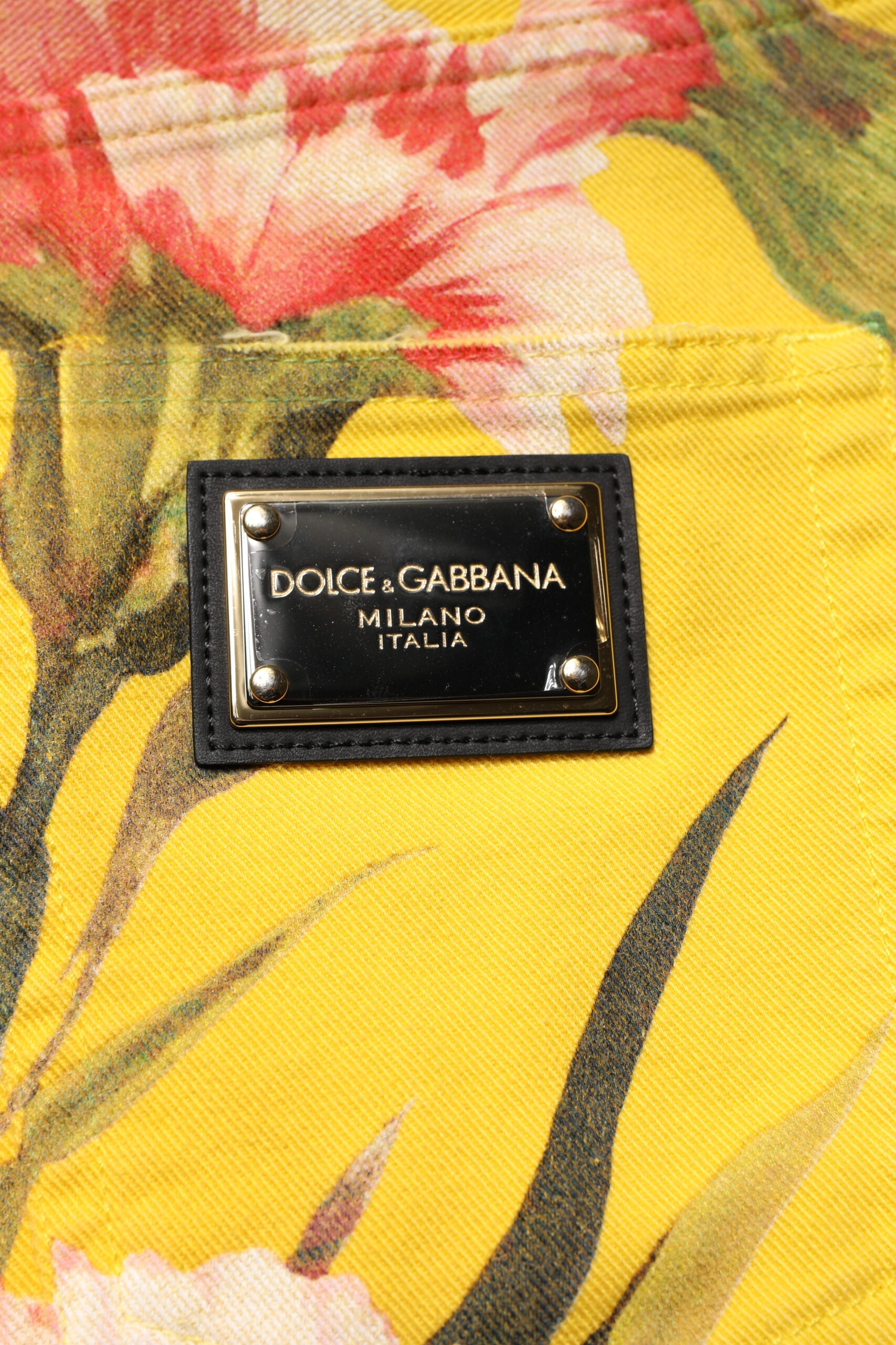 Gula blommiga cargo-jeans bermudashorts för män