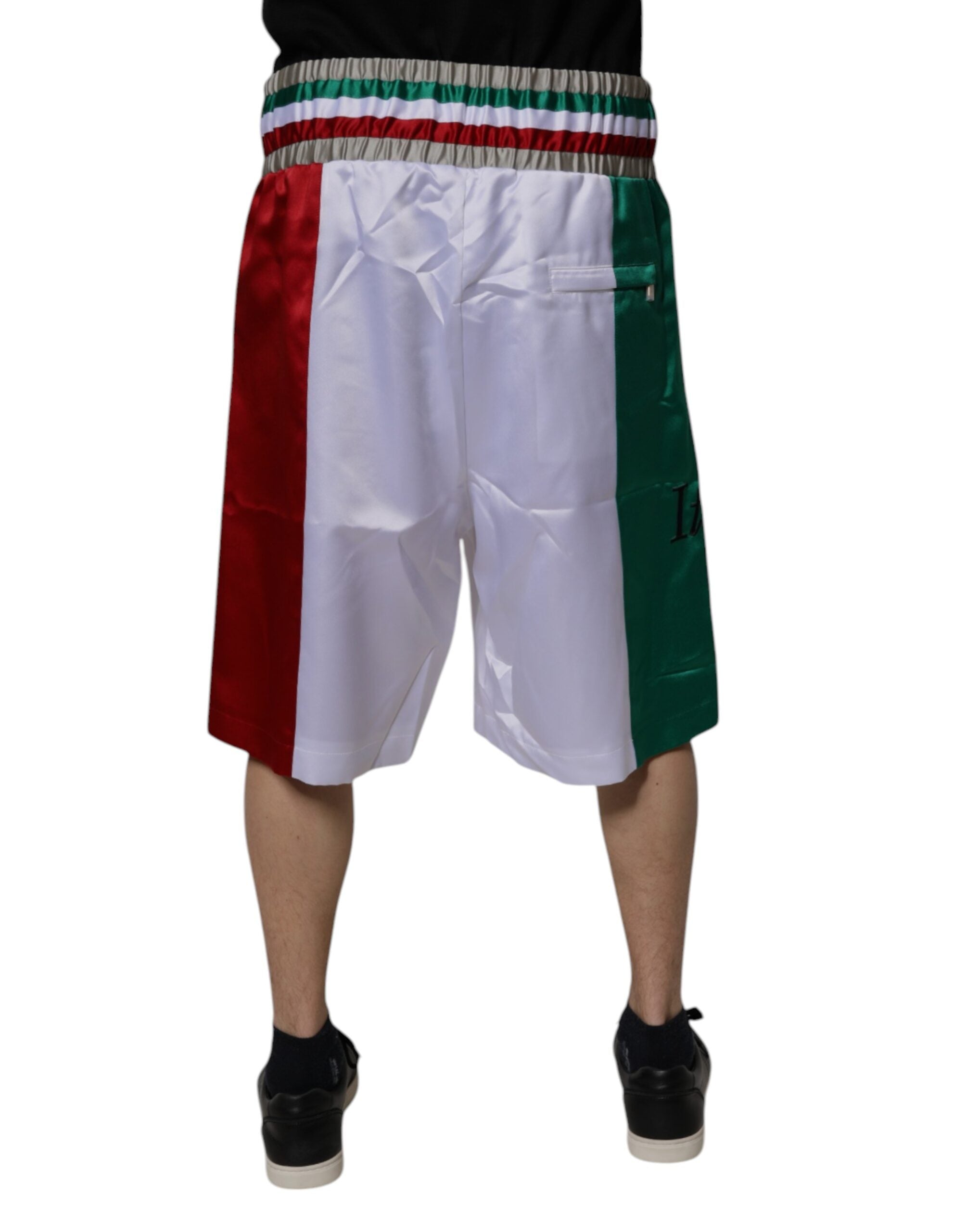 Flerfärgade italienska polyesterbermudashorts