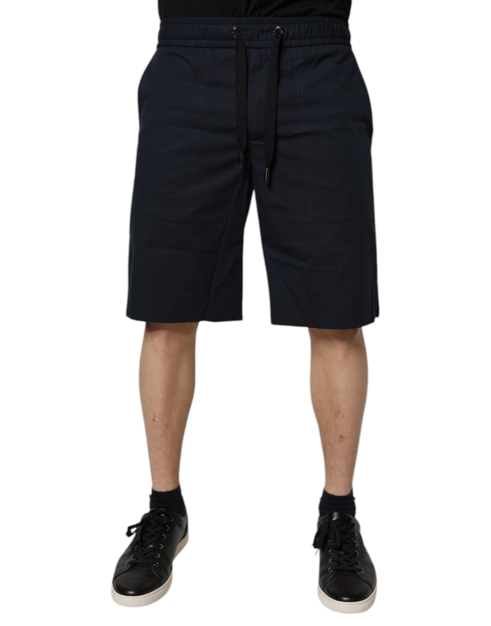 Mörkblå bomullsbermudashorts