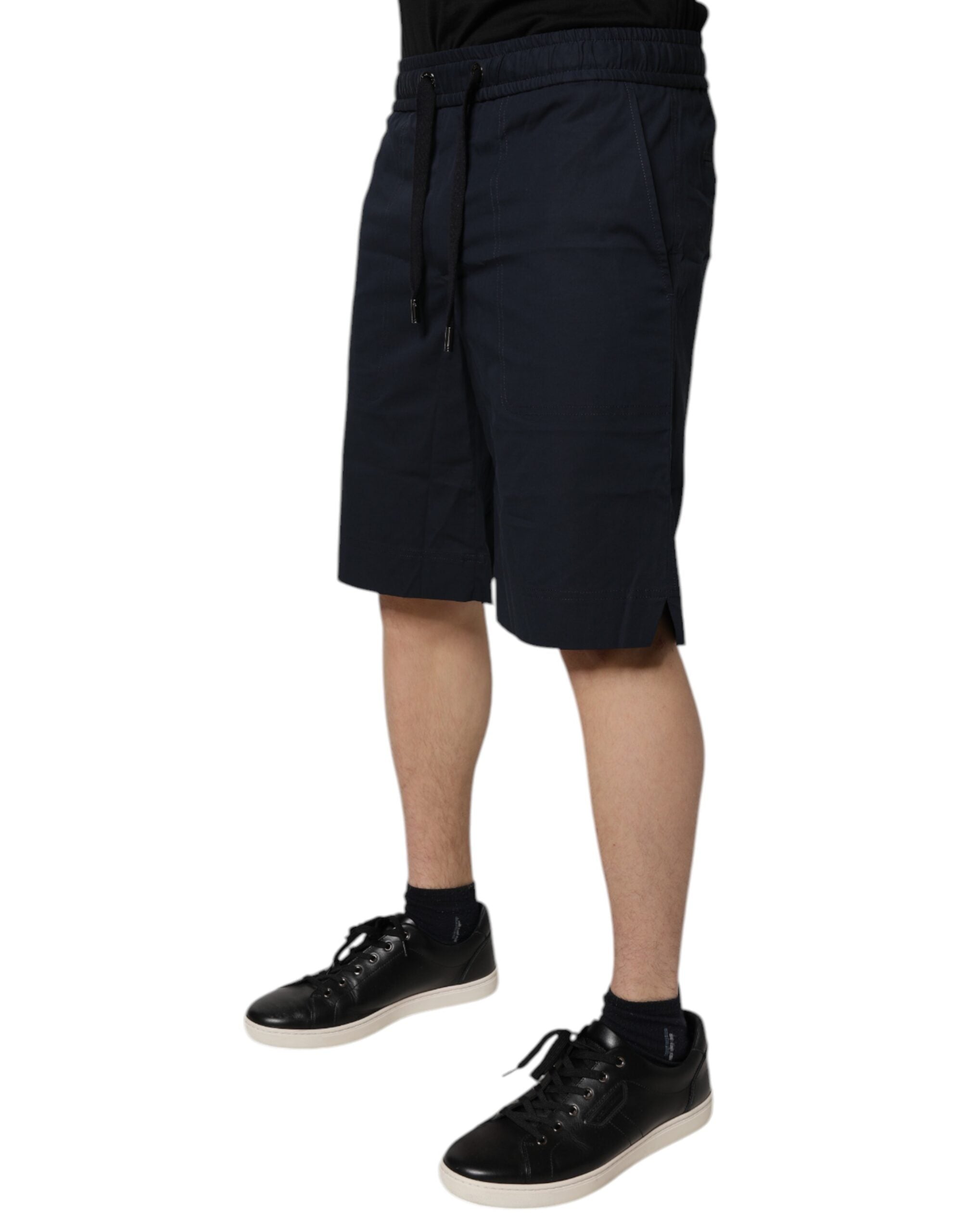 Mörkblå bomullsbermudashorts