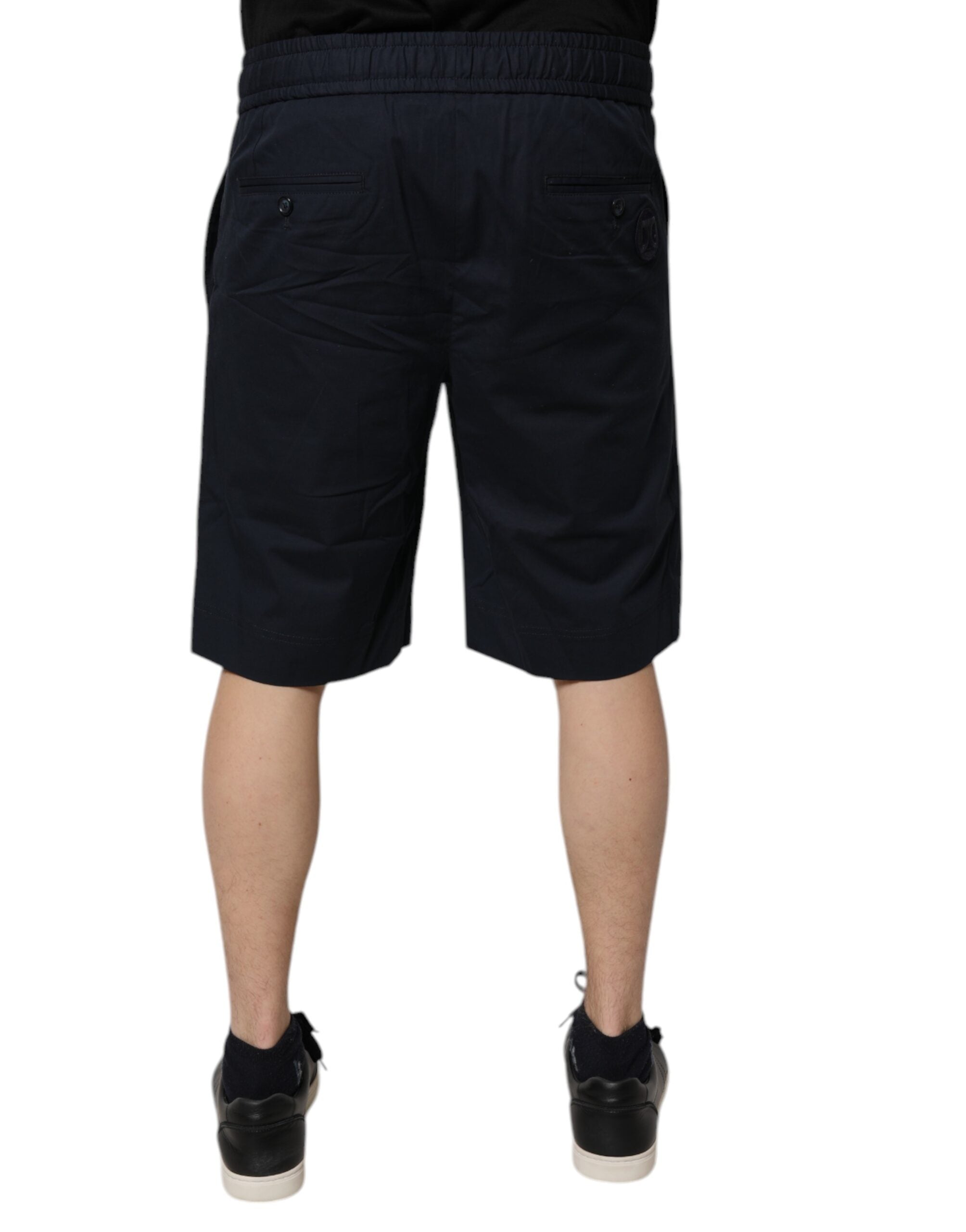 Mörkblå bomullsbermudashorts