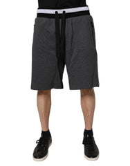 Dolce & Gabbana Dark Gray Cotton Bermuda Sweatshorts Shorts