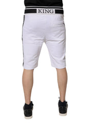 Dolce & Gabbana White King Cotton Bermuda Sweatshorts Shorts