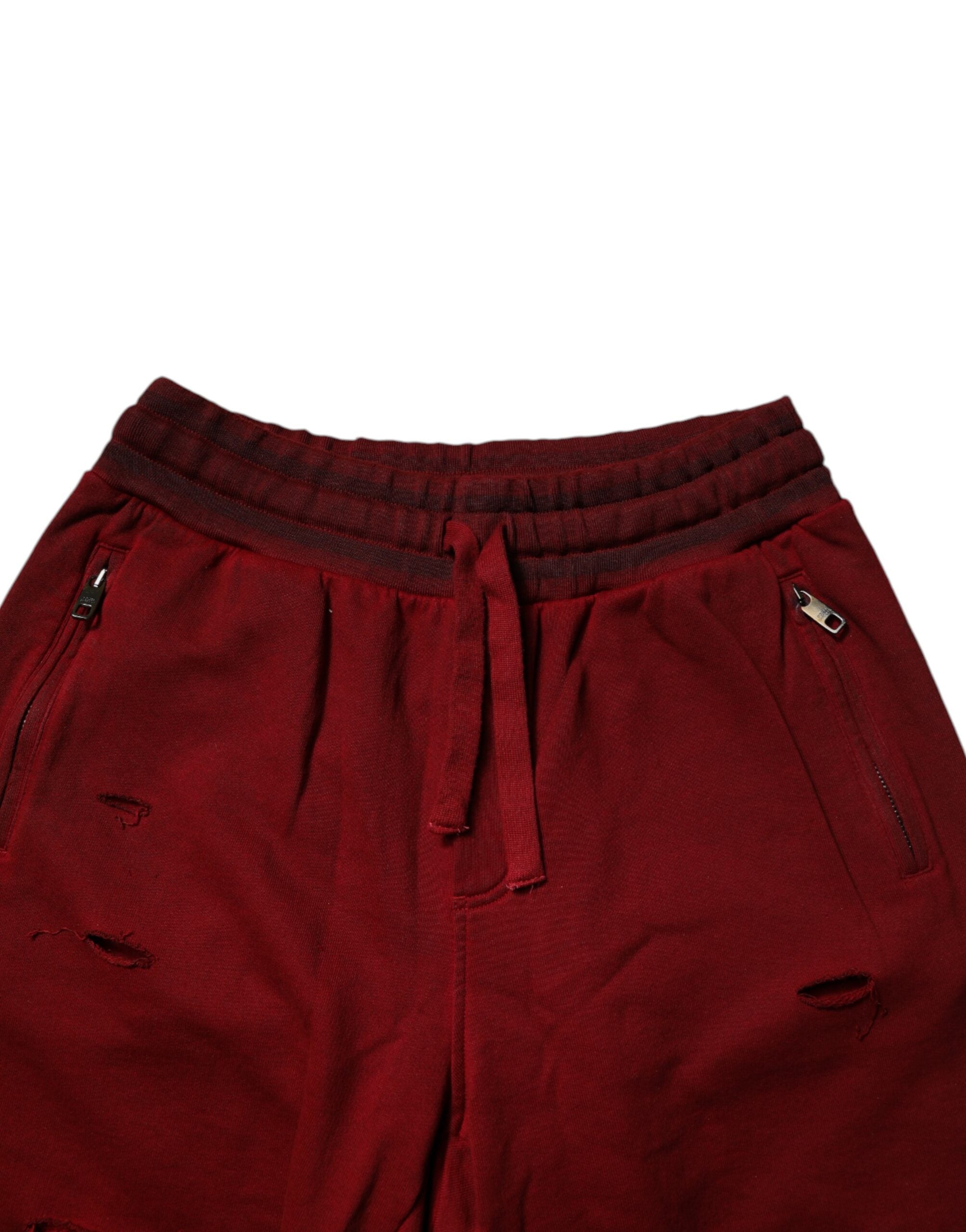 Rödbruna Bermuda-shorts med rip-mönster