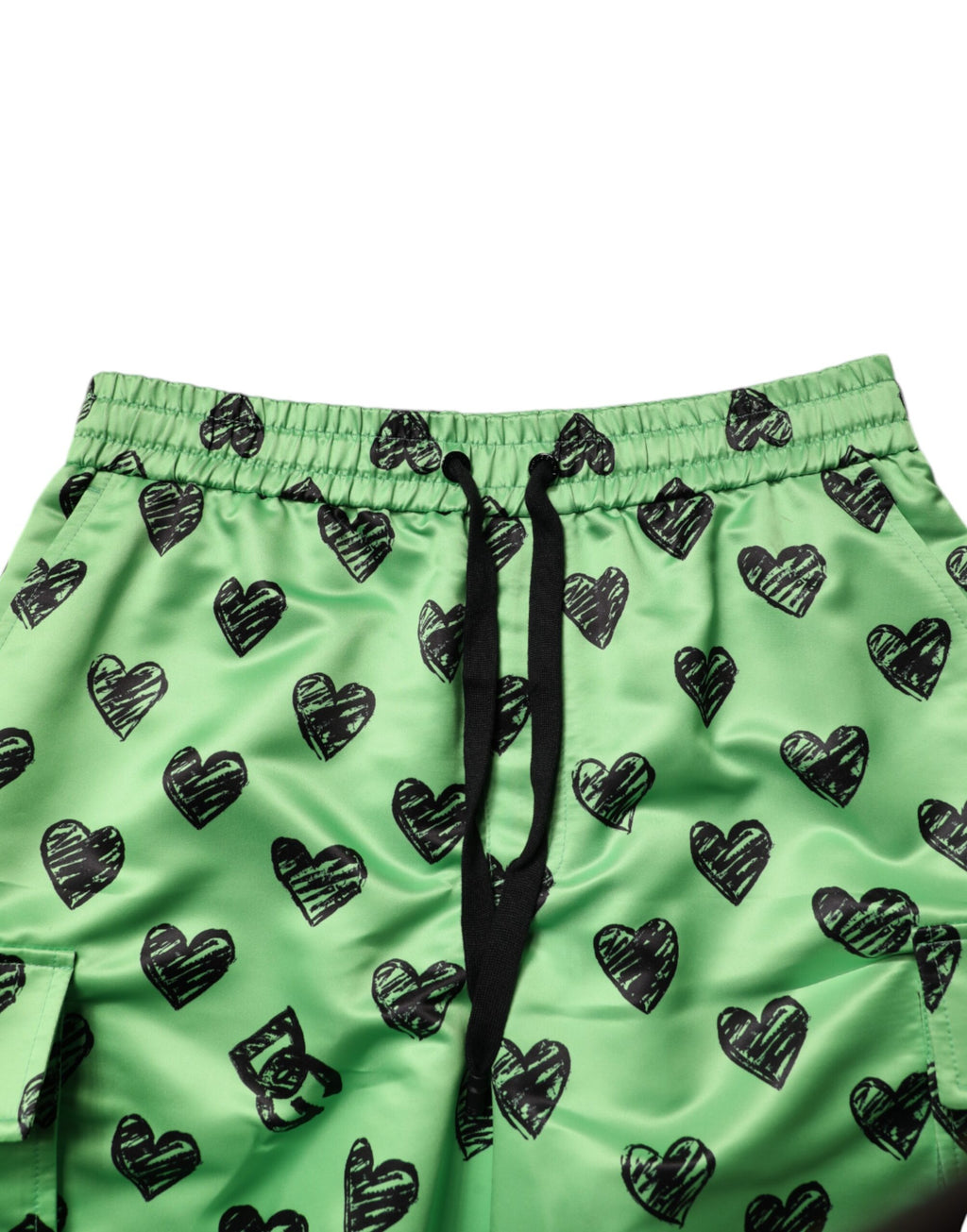 Gröna hjärtmönster Cargo Bermudashorts för män