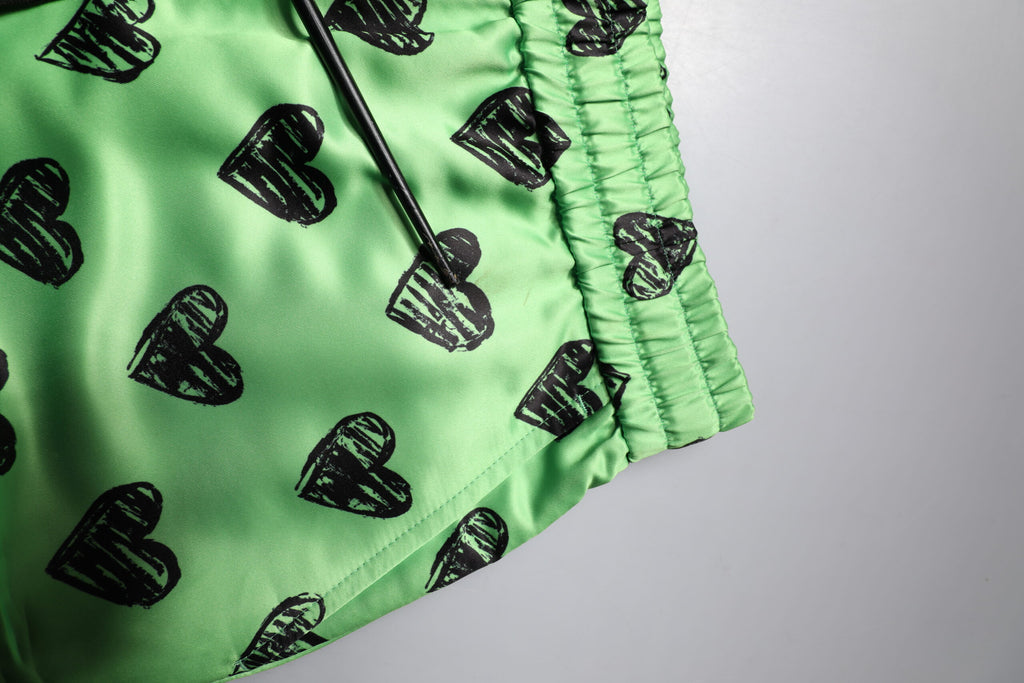 Gröna hjärtmönster Cargo Bermudashorts för män