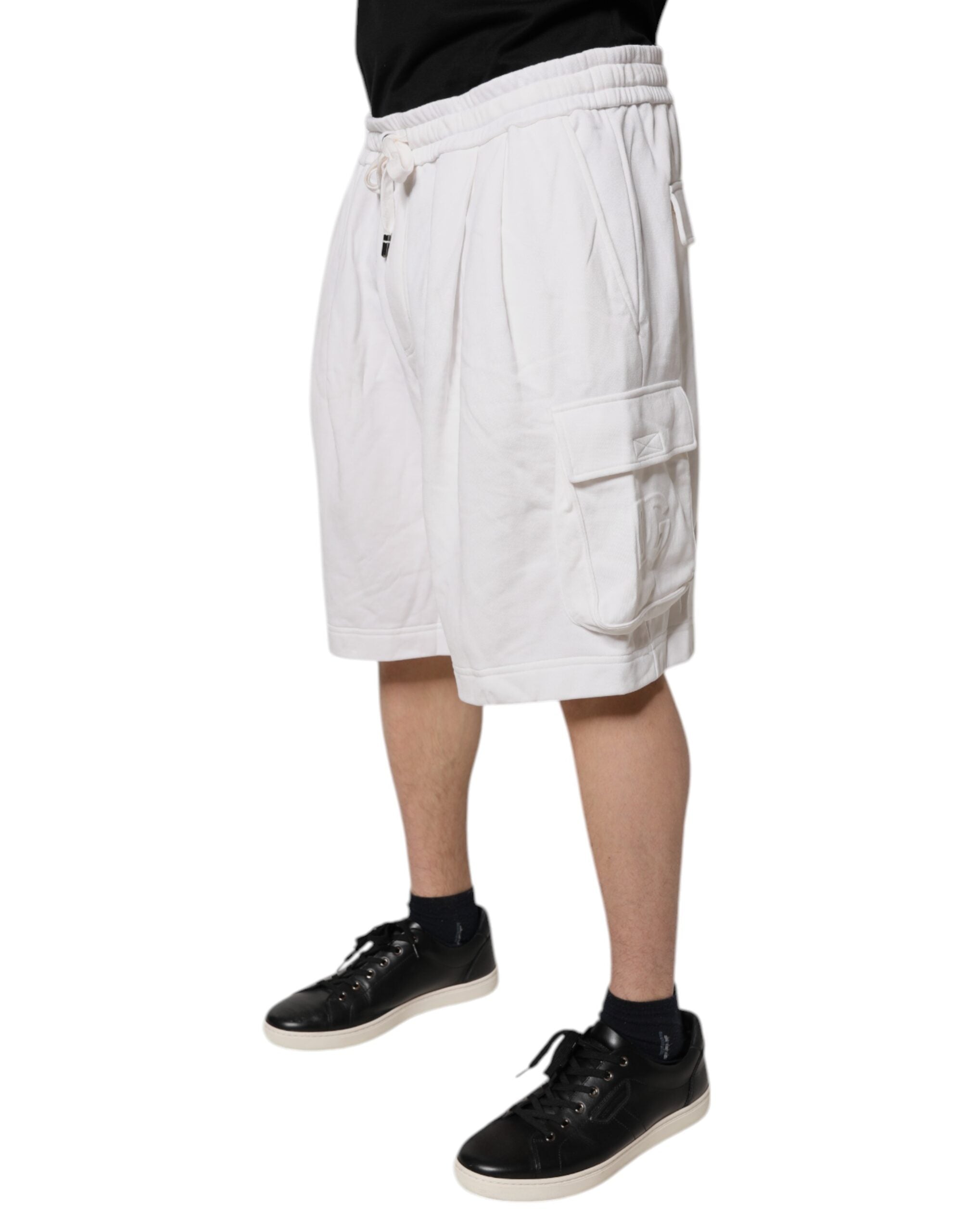 Vita bomulls cargo bermuda sweatshorts shorts