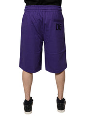 Dolce & Gabbana Purple Cotton Men Bermuda Sweatshorts Shorts