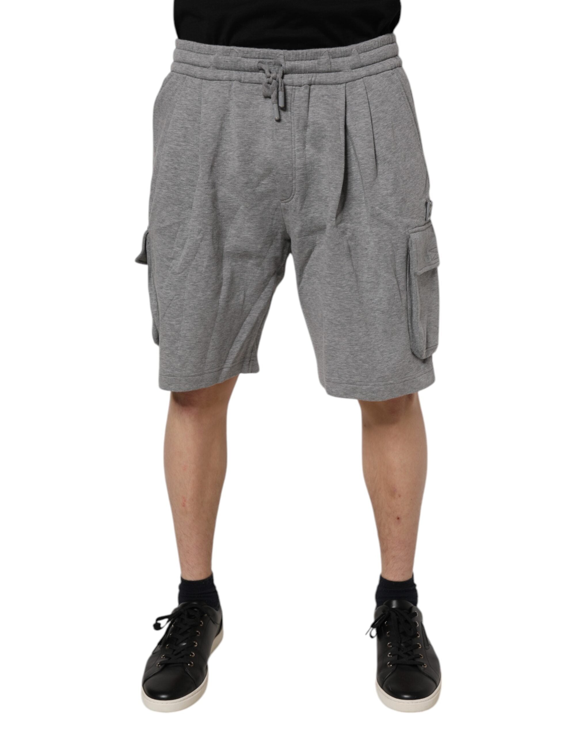 Grå bomulls cargo bermuda sweatshorts shorts