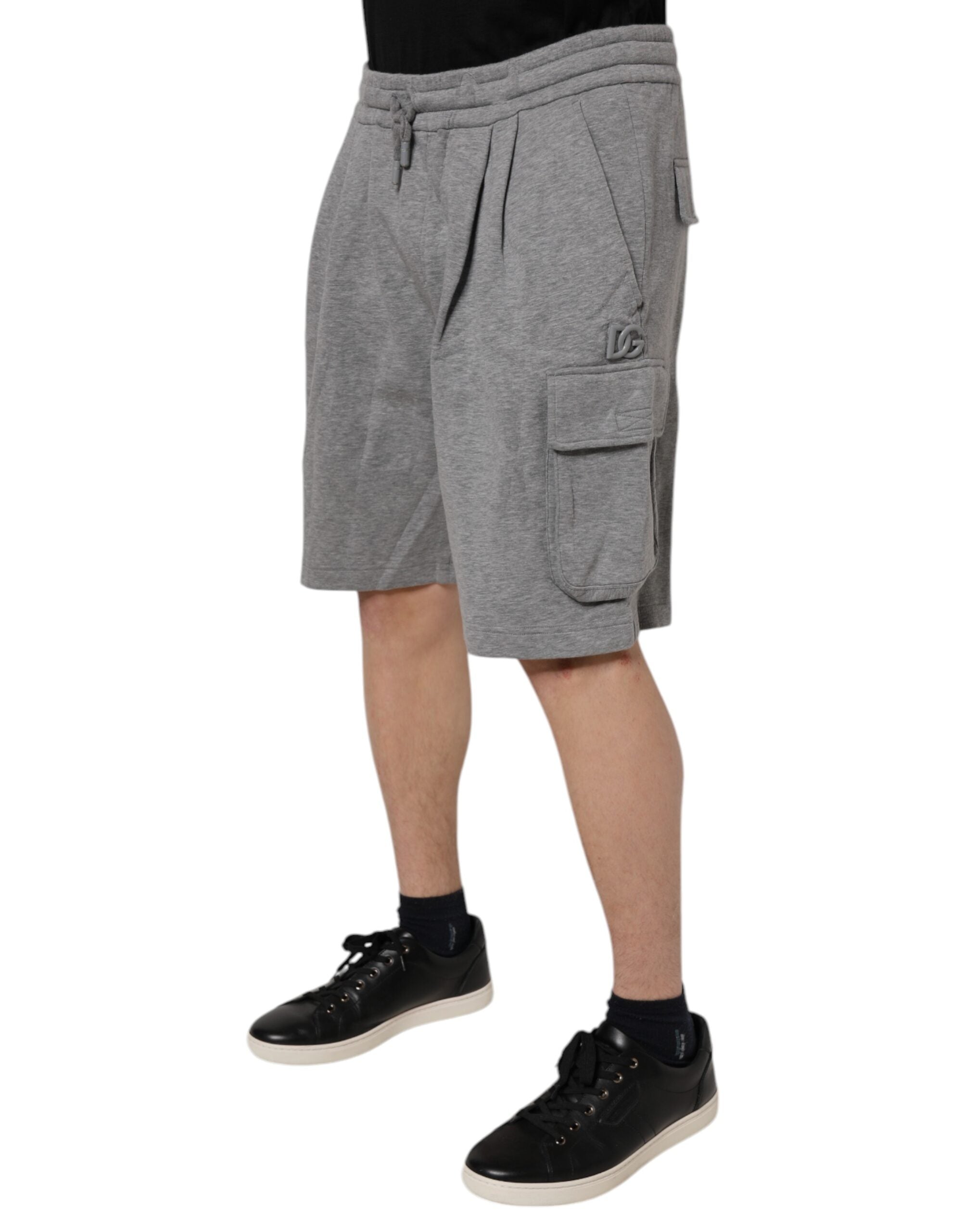 Grå bomulls cargo bermuda sweatshorts shorts