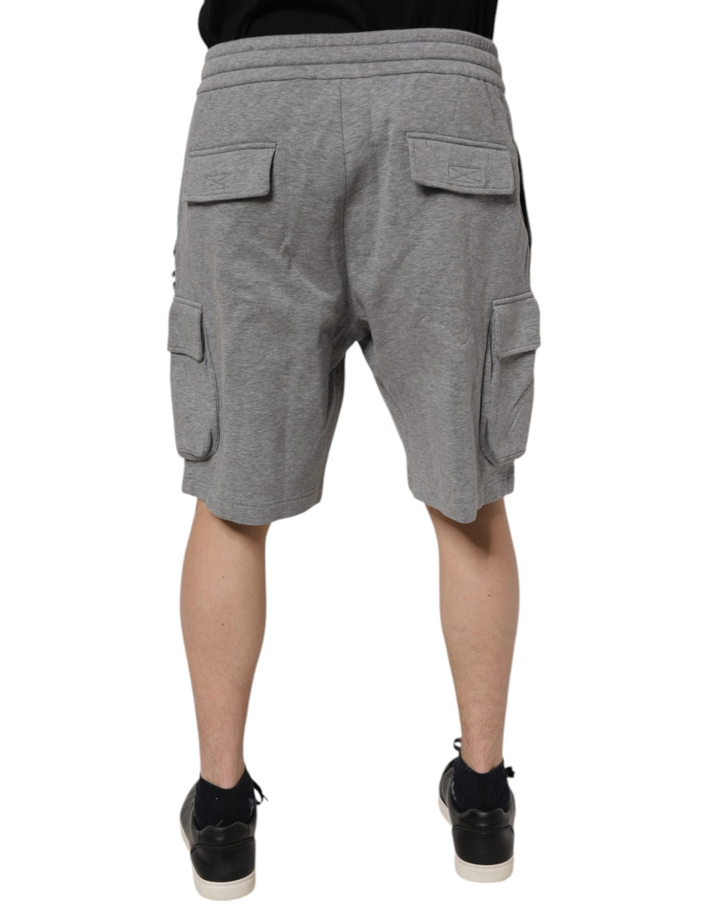 Grå bomulls cargo bermuda sweatshorts shorts