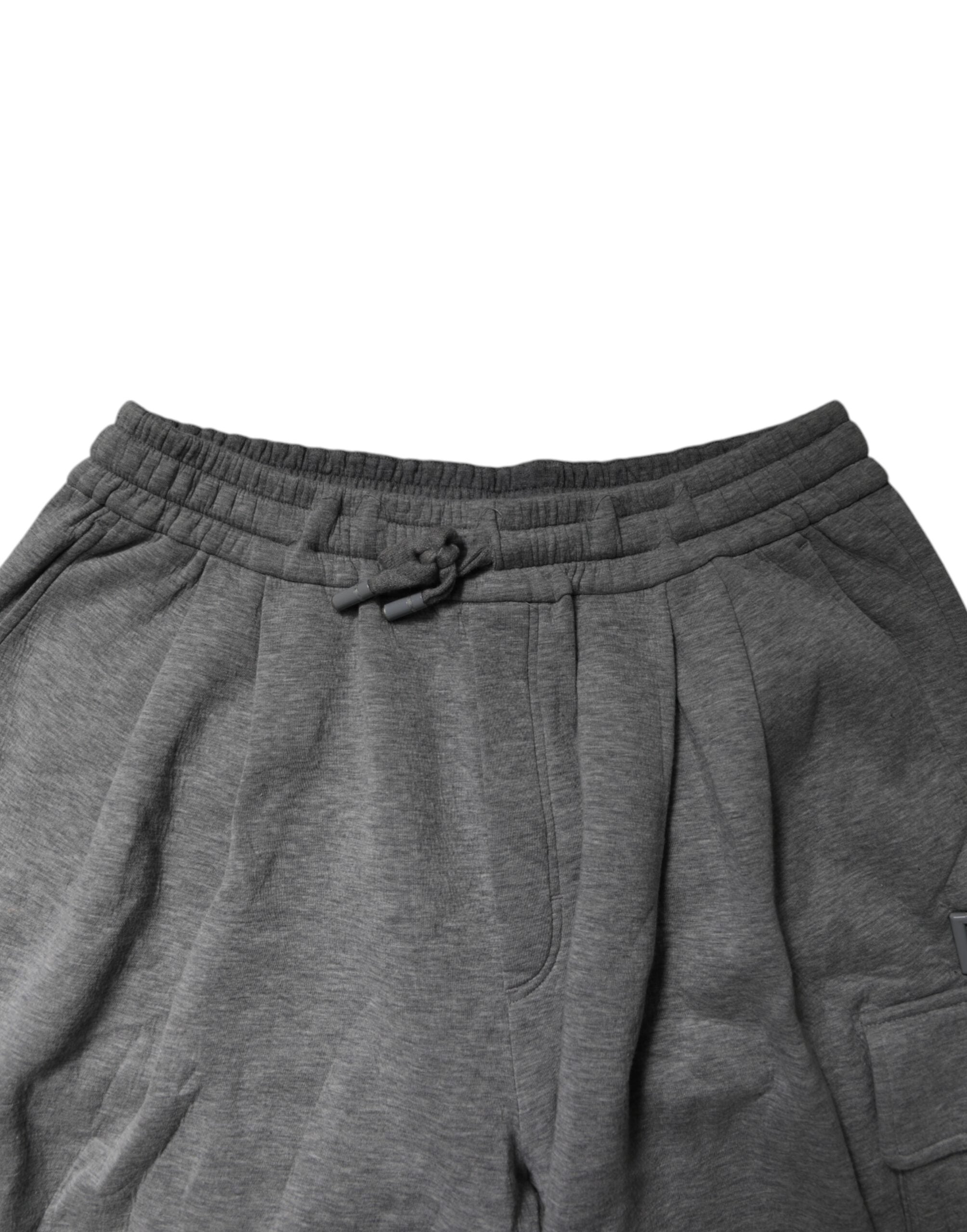 Grå bomulls cargo bermuda sweatshorts shorts