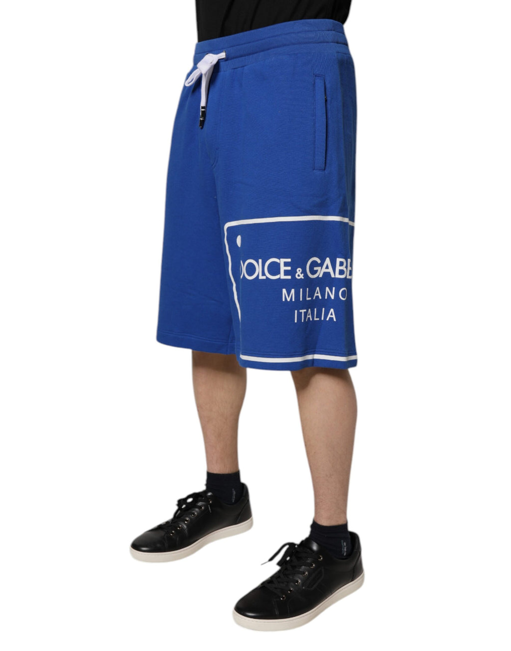 Blåa Bermuda-shorts med logotyp och bomull
