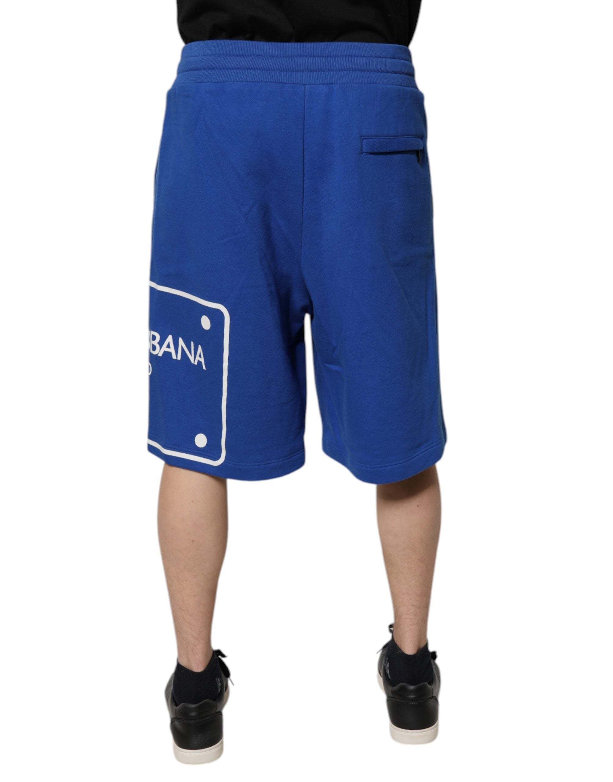 Blåa Bermuda-shorts med logotyp och bomull