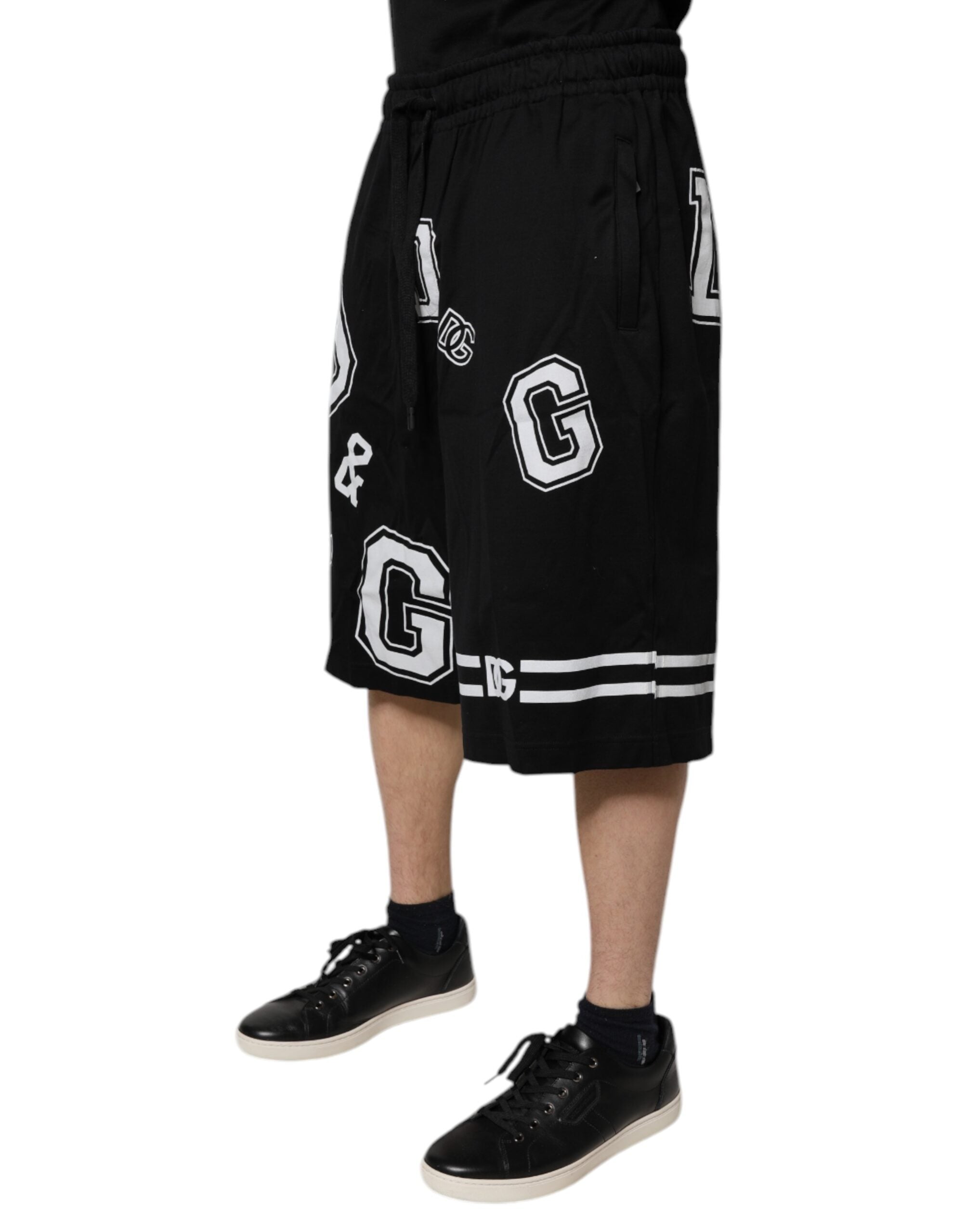 Svarta Bermuda-shorts med logotyp och bomull