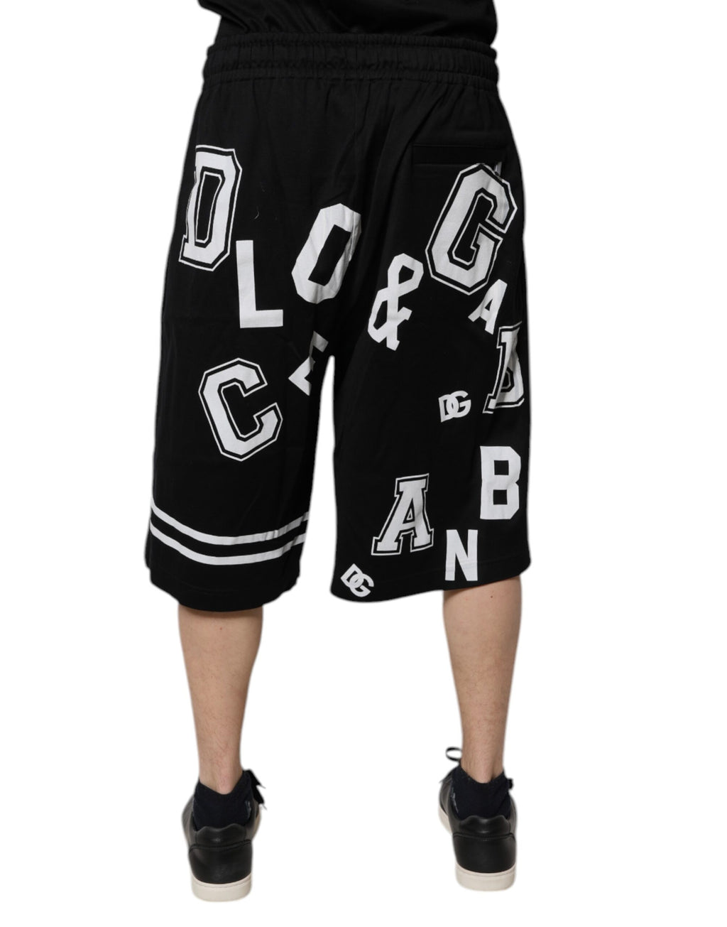 Svarta Bermuda-shorts med logotyp och bomull