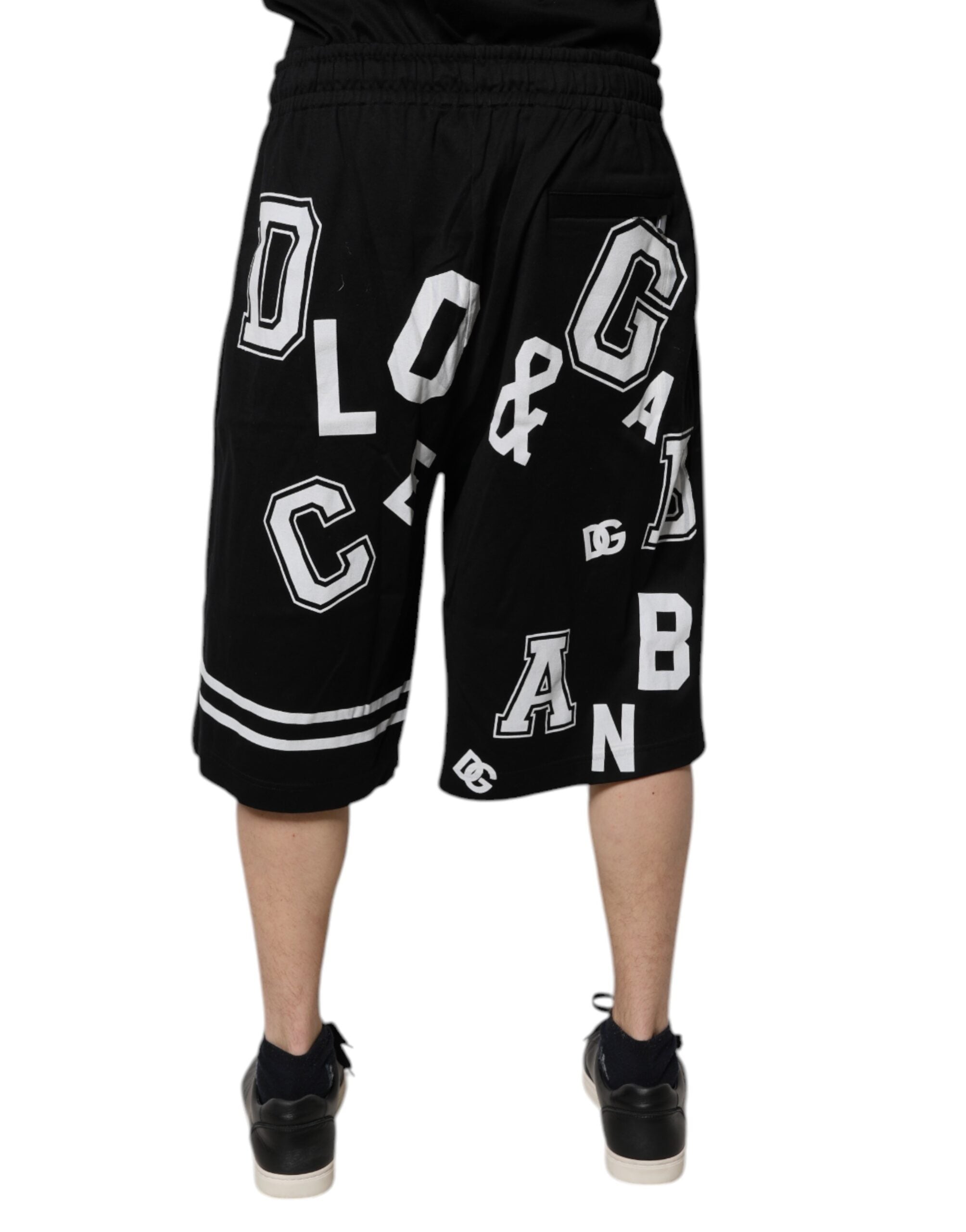 Svarta Bermuda-shorts med logotyp och bomull