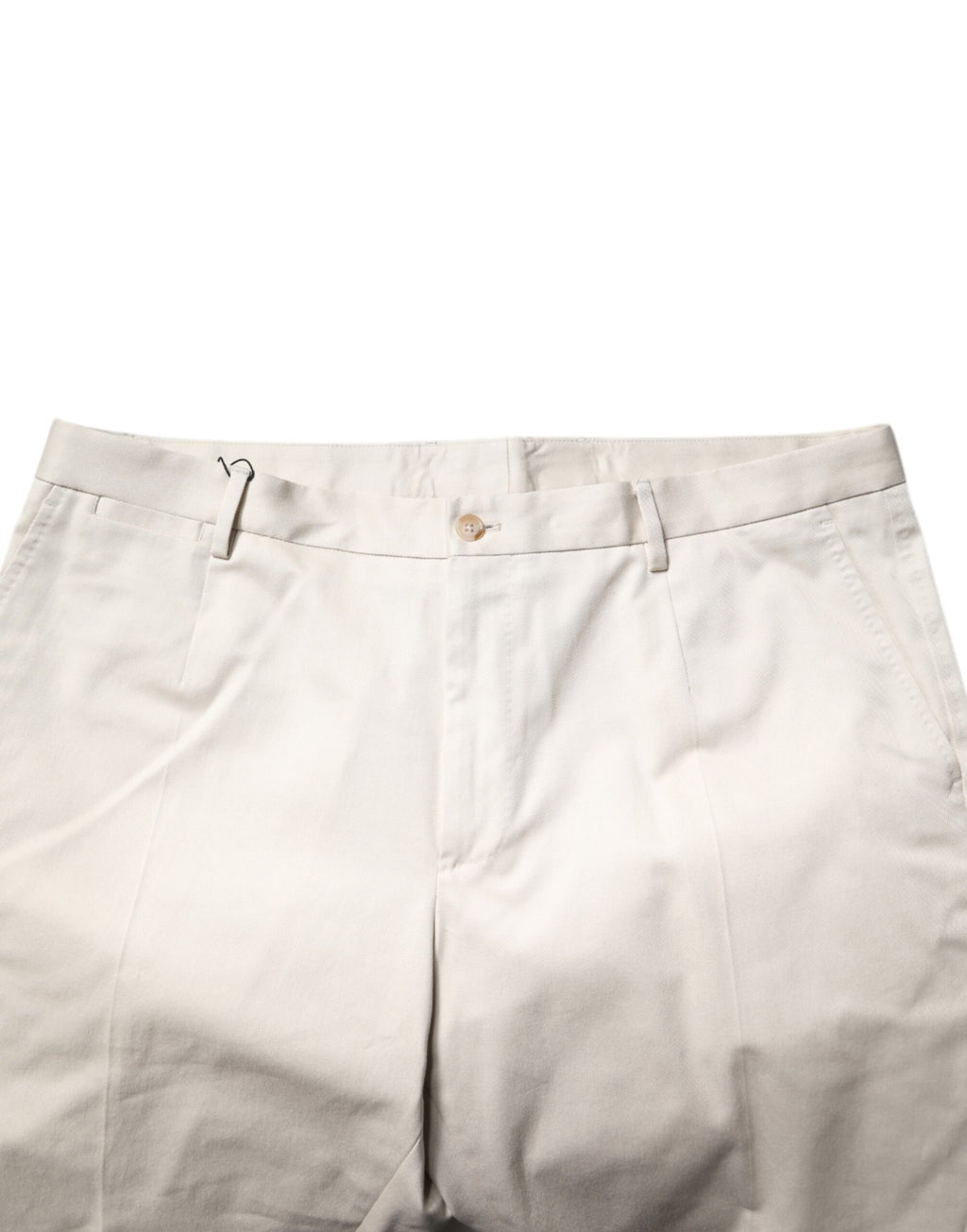 Beige Bermudashorts i bomull med medelhög midja