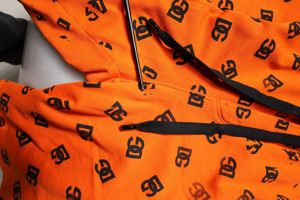 Orangea bermudashorts i bomull med logotyp och monogram