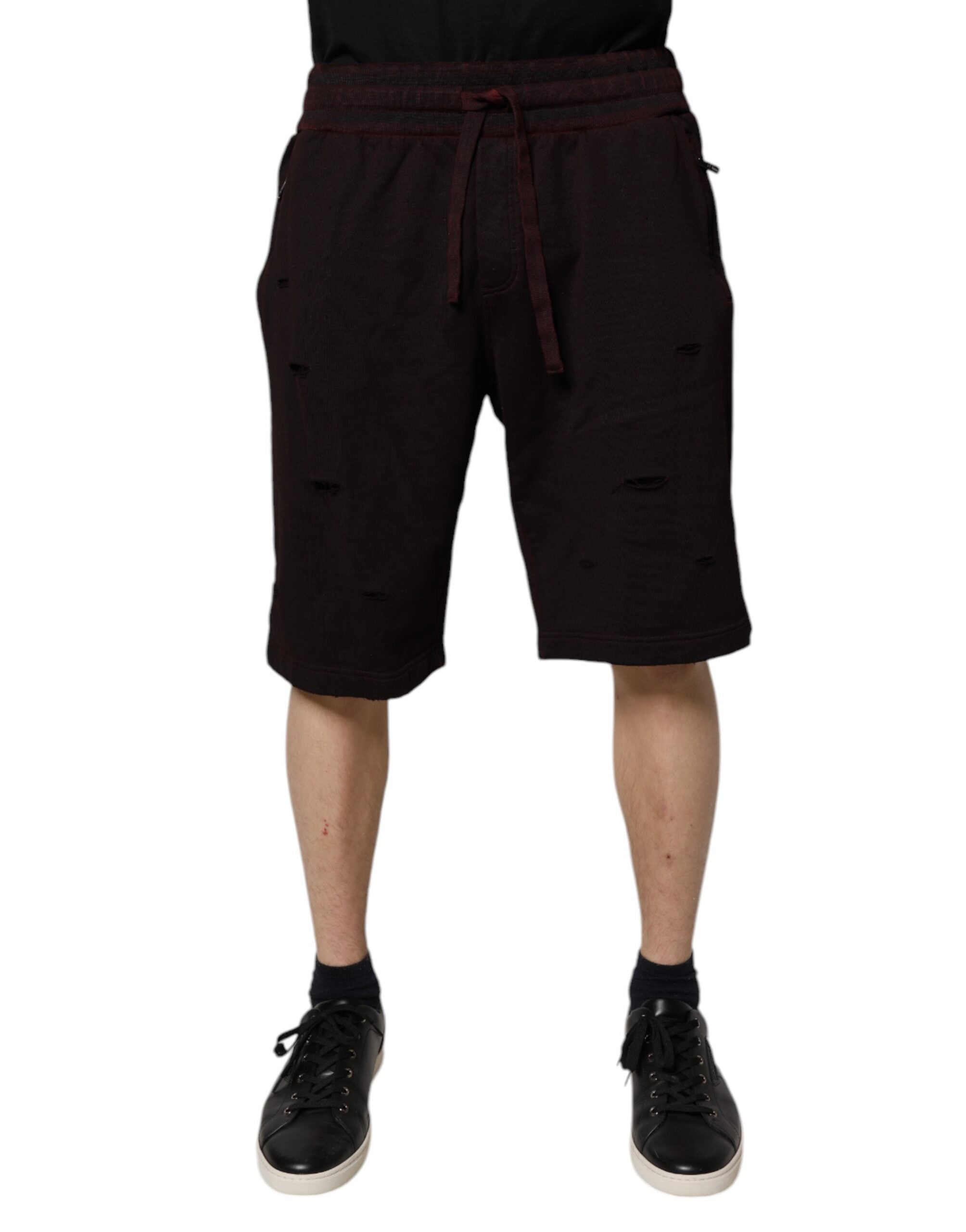 Bordeauxröda bomullsbermudashorts