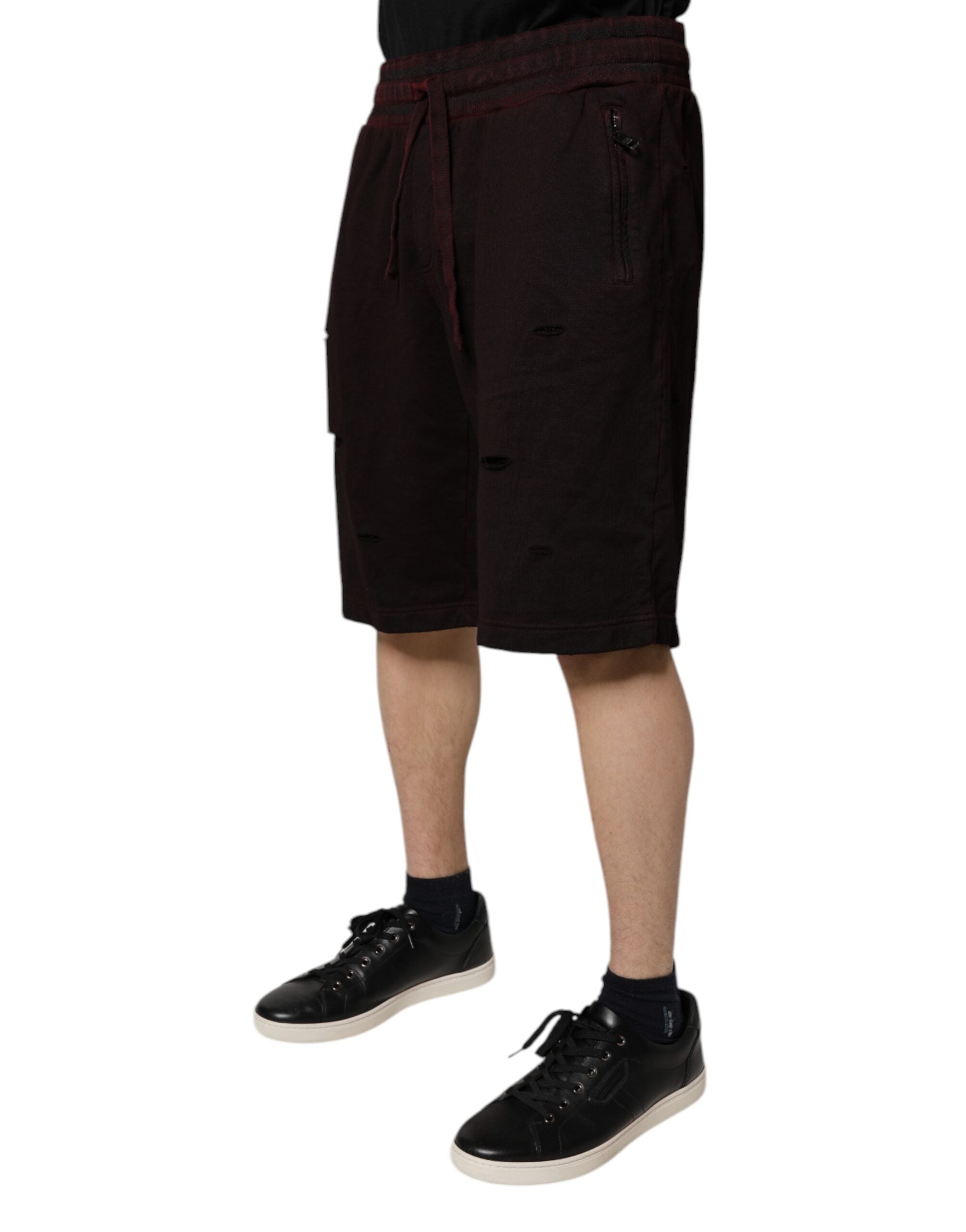 Bordeauxröda bomullsbermudashorts