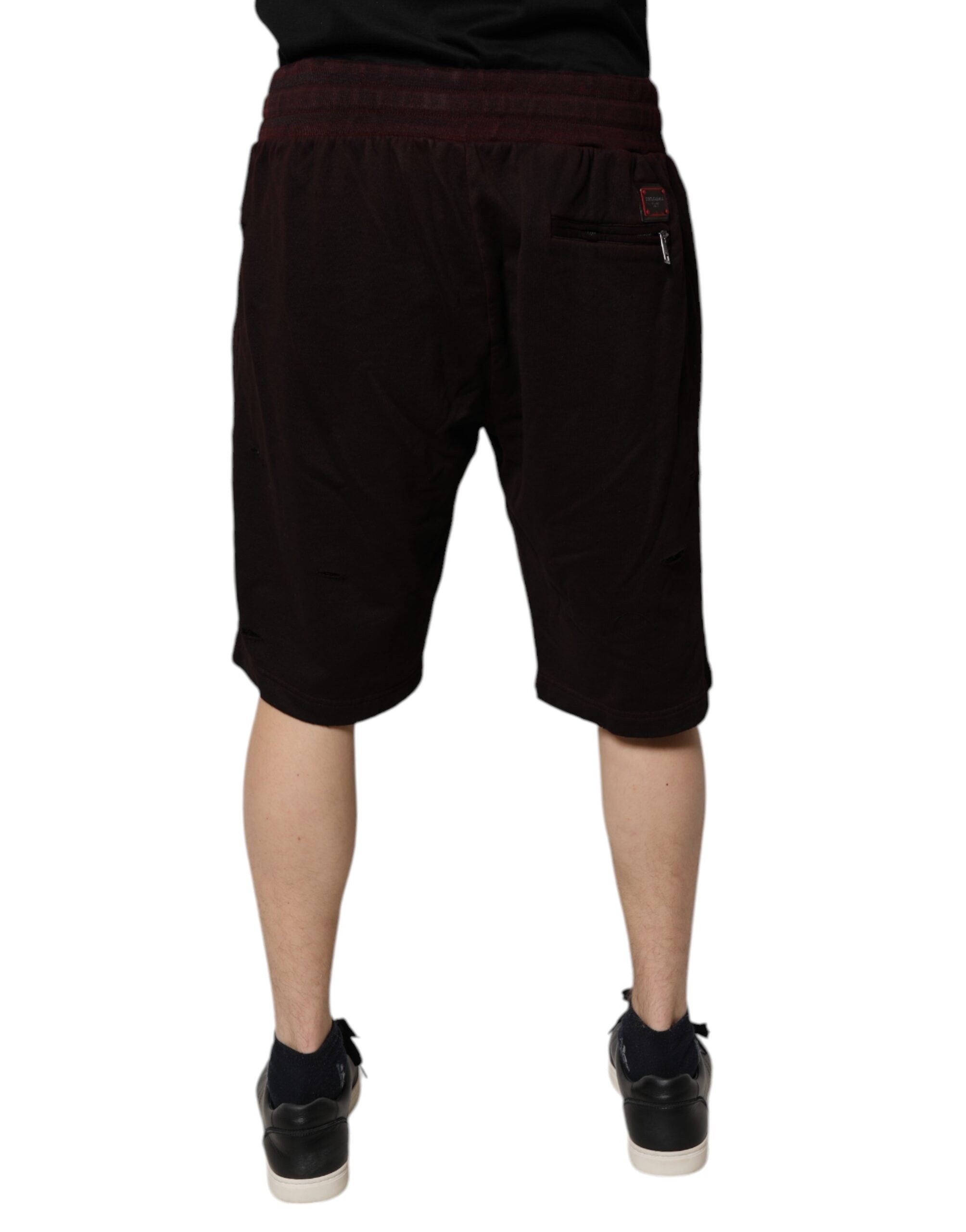 Bordeauxröda bomullsbermudashorts