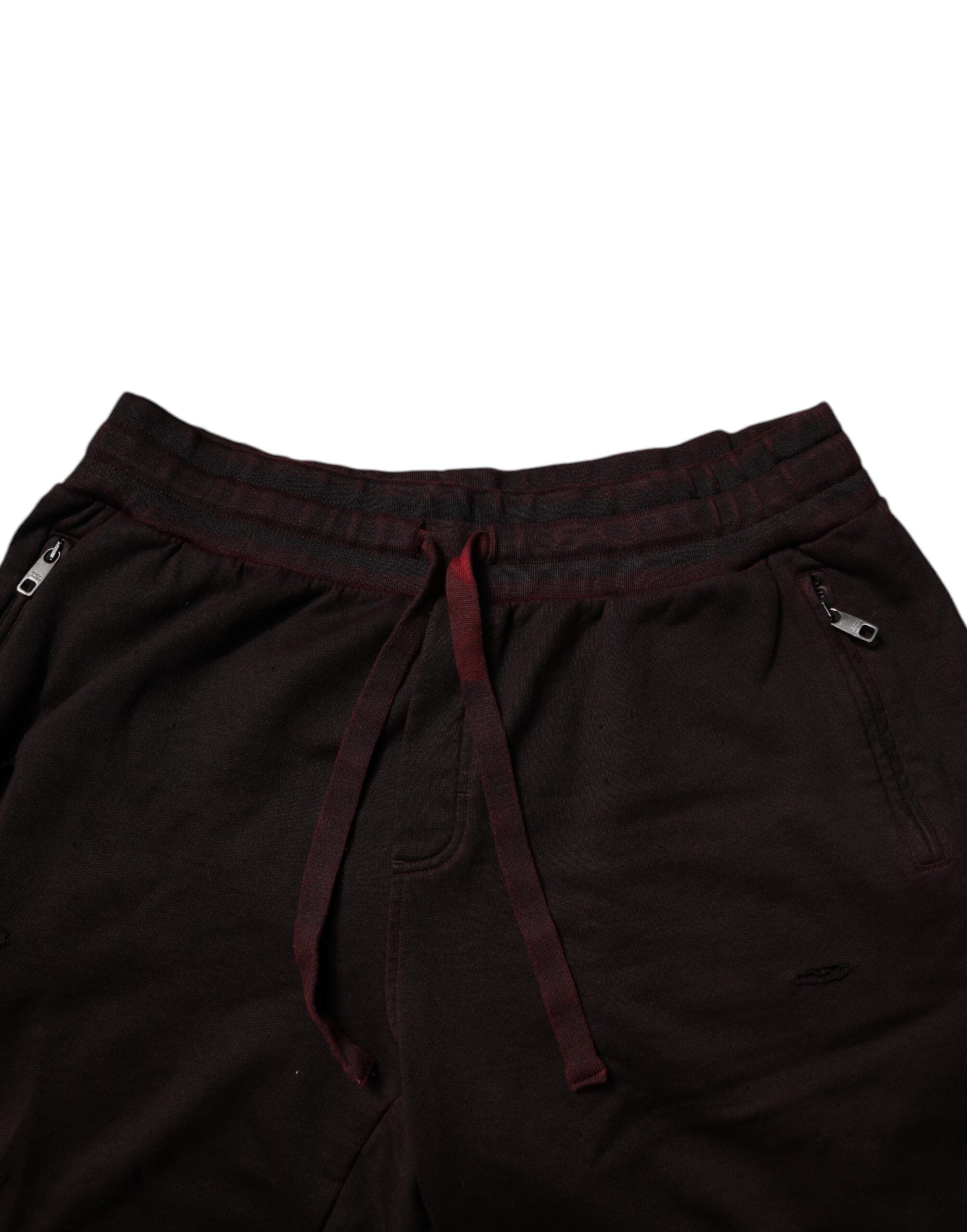 Bordeauxröda bomullsbermudashorts