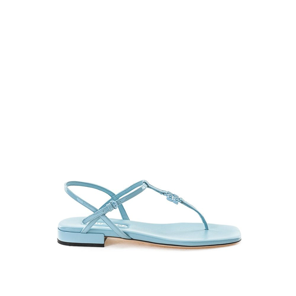 Blå flip-flopsandaler i lakkskinn