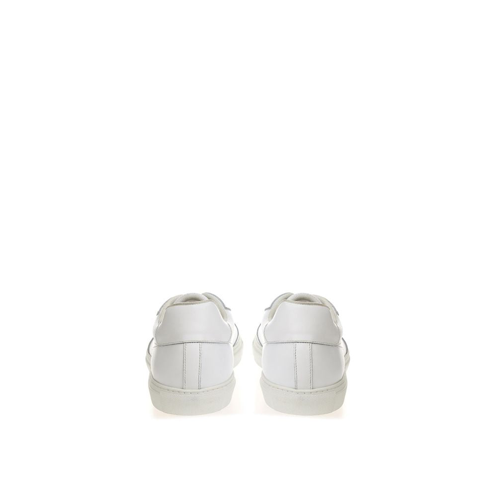 Roberto Cavalli Vita Lädersneakers Lyxiga Skor