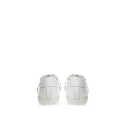 Roberto Cavalli Vita Lädersneakers Lyxiga Skor