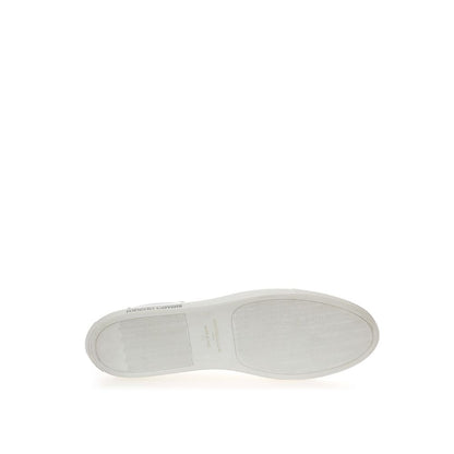 Roberto Cavalli Vita Lädersneakers Lyxiga Skor