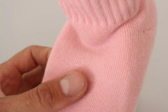 GCDS Pink Suede Logo Socks Block Heel Ankle Boots Shoes